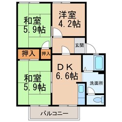 西ノ庄駅 徒歩21分 2階の物件間取画像